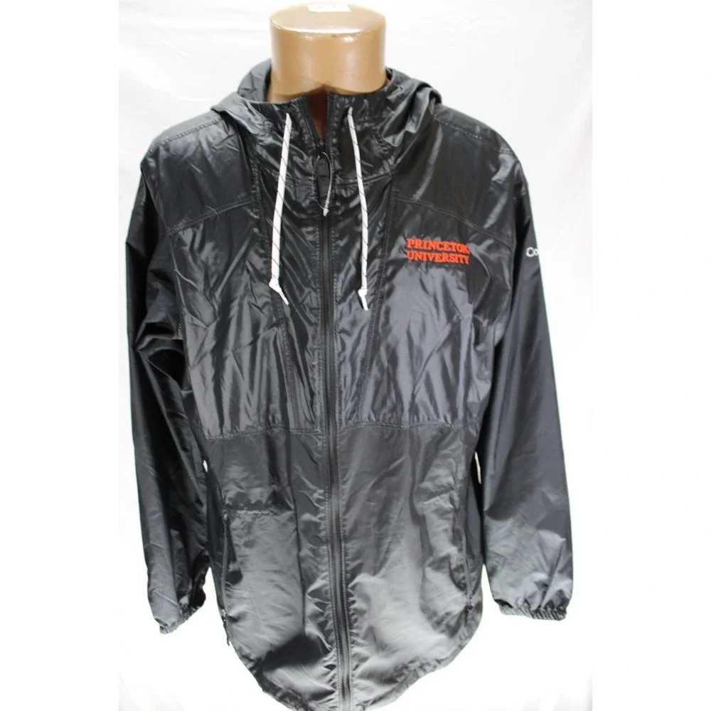NWOT Columbia Rain Jacket University of Princeton Black Size Large‎ Polyester